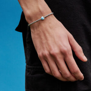 THE BABY BLUE HEART HEMATITE BRACELET