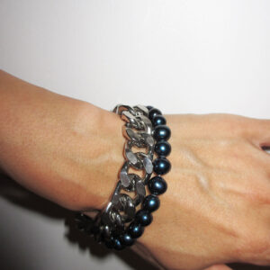XL CHAIN BLACK PEARL BRACELET