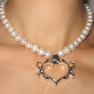 SELMA HEART XL PEARL CHOKER